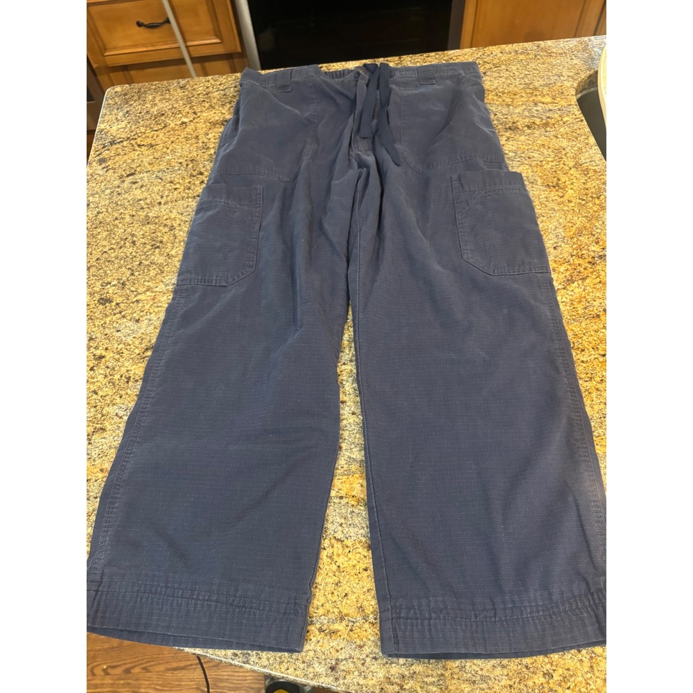 Carhartt Women's Navy Blue Scrub‎ Cargo Pants Elastic Waist Utility Workwear LP?